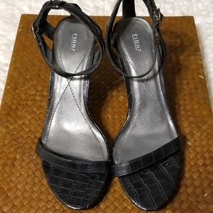 Fiorini Black Ankle Strap Heels size 7 1/2